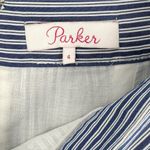 Parker Lambert Bow-Tie Blue & White Stripe Cotton Poplin Ruffled Skirt Size 4 Photo 6