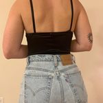 Black Deep V Neck Satin Bodysuit Size M Photo 1