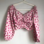 ZARA Ruched Floral Crop Top Photo 6