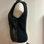 Kikit Women’s Black Faux Fur Black & Brown Y2K Western Style Vest stretchy Size M Photo 2