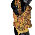 Free People  Floral Under Wraps Gold Tropical Bodysuit Sleeveless Mesh Women’s S Photo 9