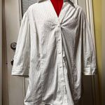 Worthington Striped blouse size 1x Stretch top button down 26270 Photo 6