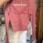 Free People Wear Me Out Top Ruched Long Sleeve Photo 0