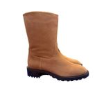 Stuart Weitzman New Taina Chill Boots 8 / 38.5 shearling Tan Mid Calf Lug Sole Photo 12
