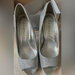 Rampage  Grace style sparkly silver high heel, open toe sandal; size 6.5 Photo 3