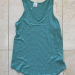 Ella Moss NWOT Striped Tank Size Medium Teal White Photo 0