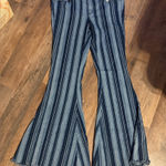 Free People  We The Free Retro Blue Striped Flare Jeans size 31 31 inseam new Photo 0