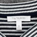 Talbots T By Sweater Jacket Womens 1X Navy Blue White Striped Nautical Coastal Photo 8