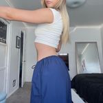 Cha Cha navy blue nylon parachute pants Photo 1