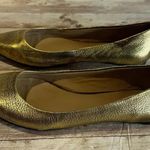 joe's jeans  Gold Metallic Pointed Slip-On Flats Size 6.5 Pebbled Leather Fall Photo 1