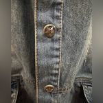Denim coat 3/4 length sleeves Sz Medium Blue Photo 2