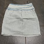 Anthropologie  Hype Blue White Stripe Mini Skirt Linen Blend Nautical SZ 6 Spring Photo 1