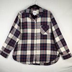 Aerie  Anytime Fave Flannel Shirt Oversized Navy/Red/White Plaid Women’s Medium Photo 0