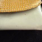 Vintage Faux Snakeskin Crossbody Purse Yellow Photo 2