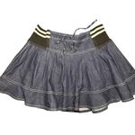 Anthropologie Pilcro Sporty Tiered Denim Mini Skirt Size Medium Blue Photo 12