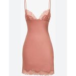 House Of CB New! NIA Rose Pink Satin & Lace Slip Mini Dress Sz Small $225 Photo 15