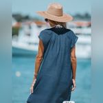 Cupshe NEW Blue V-Neck Short Sleeve Mini Swim Cover-Up Dress S Photo 6