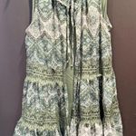 Tru Self Elegant Olive Patterned Sleeveless Blouse/Cardigan, Size S Photo 0