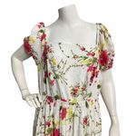 Lane Bryant Womens White Red Gold Floral Square Neck Spring Summer Dress Size 1 Photo 5