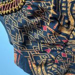 R & K Originals Maxi Dress Size 10 Beaded Neckline Empire Waist Boho Tribal Black Photo 5