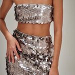 Pretty Little Thing  SEQUIN BANDEAU CROP TOP Photo 3
