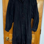 Alex Mill Black Linen Utility Romper Button Front Tie Waist Long Sleeve M Size M Photo 0