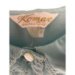 Vintage Komar House Coat Dress Duster Robe Women’s Size Medium Blue Lace Button Photo 3