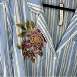 NWT Soncy Pajama Set Blue & White Striped Long Sleeve & Short Set Size 5 / 28 Photo 4