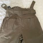EXPRESS  olive paperbag belted wide leg pants Photo 9