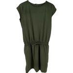 ALBION FIT Albion Going Places Blouson Dress Tie Waist Cap Sleeve Zip Pockets Green S Photo 1