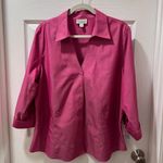 Coldwater Creek  Pink Button-Down Blouse 3/4 Sleeve Professional Shirt XL‎ Photo 1