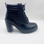 Dr. Martens Persephone Milled Nappa Chunky Heel Boots Size 10 Black Photo 1