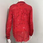 Maeve ANTHROPOLOGIE  Paris London Cherry Red button up shirt size 4 Photo 3