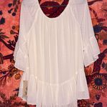 Black Rainn White Flowy Textured Top Photo 1