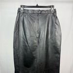 Vintage Lilli Ann Collection Genuine Leather Pencil Skirt – Size 10 Black Photo 6