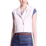 Rebecca Taylor  White Punched Denim Vest Size 10 NWT $325.00 Photo 14