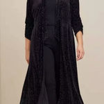 Torrid  Black Velvet Burnout Animal Print Maxi Kimono Neck Tie Photo 0