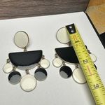 Sugarfix  Off White & Black Enamel Dangle Drop Pierced Earrings Photo 6