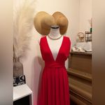 Lulus  Women's Red Heavenly Hues Magenta Maxi Dress Size Small V Neck Sleeveless Photo 5