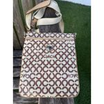 Coach NWT  Brown Coated Canvas Leah Op Art Swingpack 42420 S‎ Photo 4