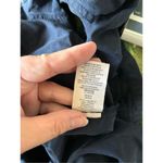 Free People  navy blue off campus metallic detail button down long sleeve size sm Photo 2