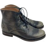 Patricia Nash * Serano Boots Womens 7 Black Mist Distressed Booties Lace Up Boho Photo 4