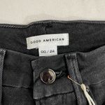 Good American NWT  Good Curve Black denim shorts Distressed Size 00 Photo 11