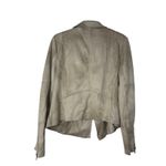 Evereve Marren Faux Suede Moto Jacket L Taupe Asymmetric Zip Soft Neutral Photo 2