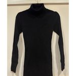Abbeline Black Women's Turtleneck Wool Long Sleeve Slim Fit Mini Dress New Photo 2