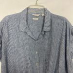 Weatherproof Linen Blend Striped Button Down Tie Front Top Size XL Photo 2