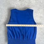Amanda Uprichard Sleeveless Chantal Smocked Waist Mini Dress Blue Sz Medium Photo 6
