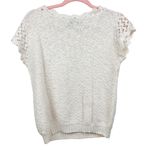Liz Baker Vintage Knit Top Short Sleeve Cottagecore Blouse Cream Photo 2