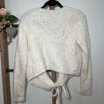 Lulus Long Sleeve Fuzzy Open Tie Front Cardigan White Size X Small Photo 3