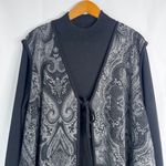 Lennie for Nina Leonard Black Sweater Dress & Shawl Cardigan (Attached) Sz 2X Photo 3